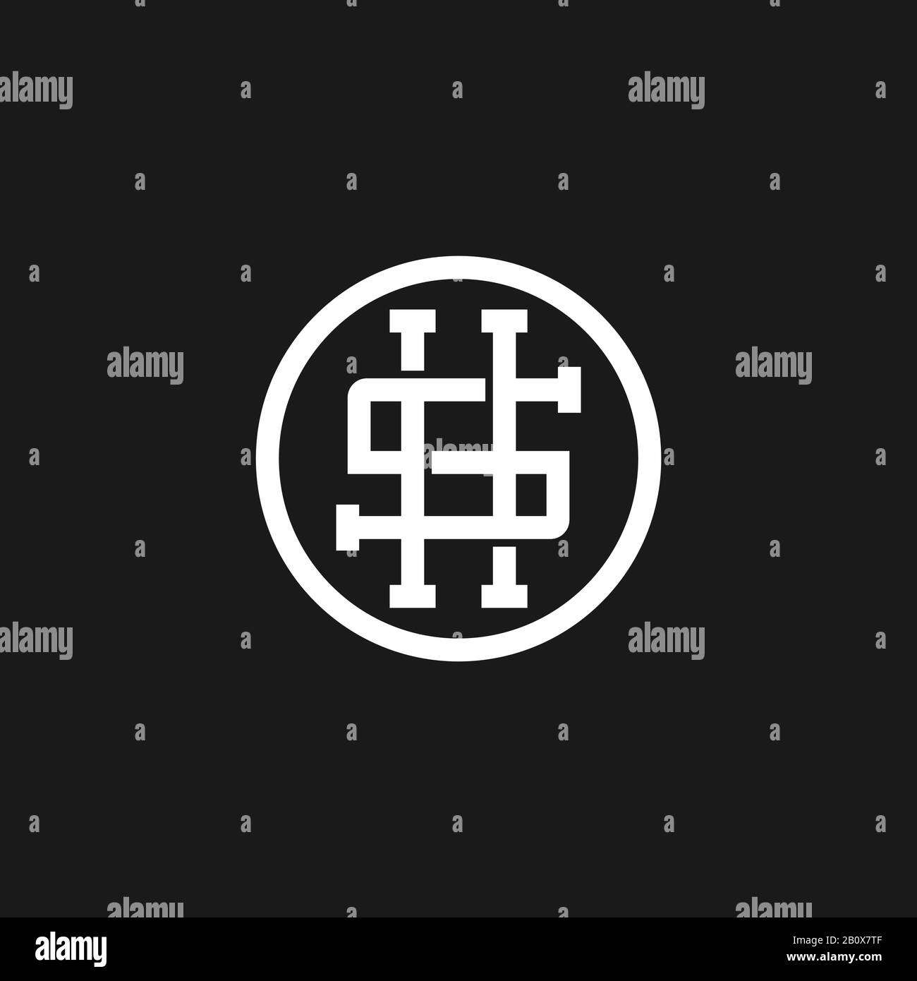 monogram HS vector logo in a modern line style Stock Vector