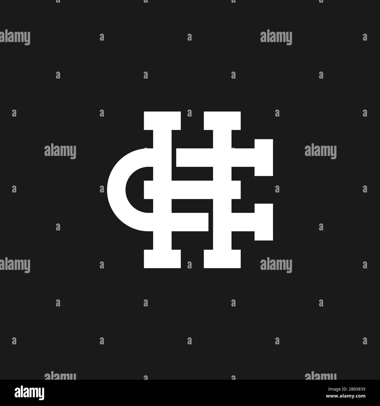 monogram HC vector logo in a modern line style Stock Vector
