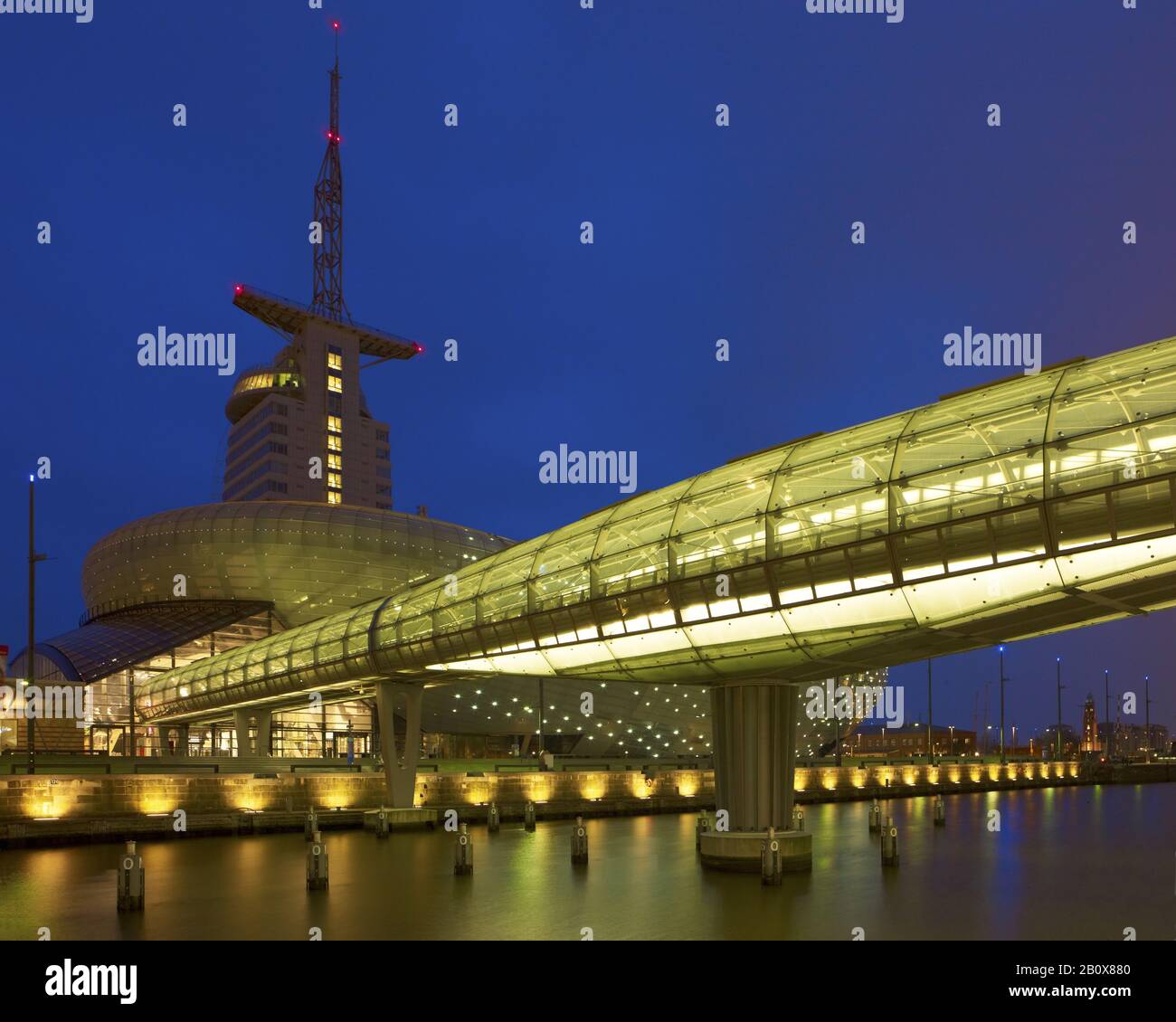 Atlantic Hotel Sail City and Klimahaus in Bremerhaven, Bremen, Germany Stock Photo
