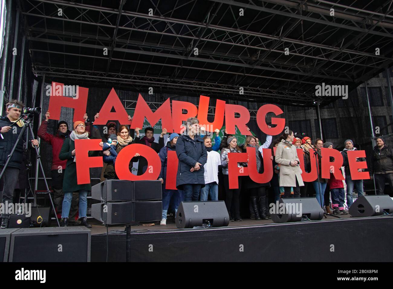 Fridays for Future demonstration in Hamburg, Germany, on February 21, 2020 Stock Photo