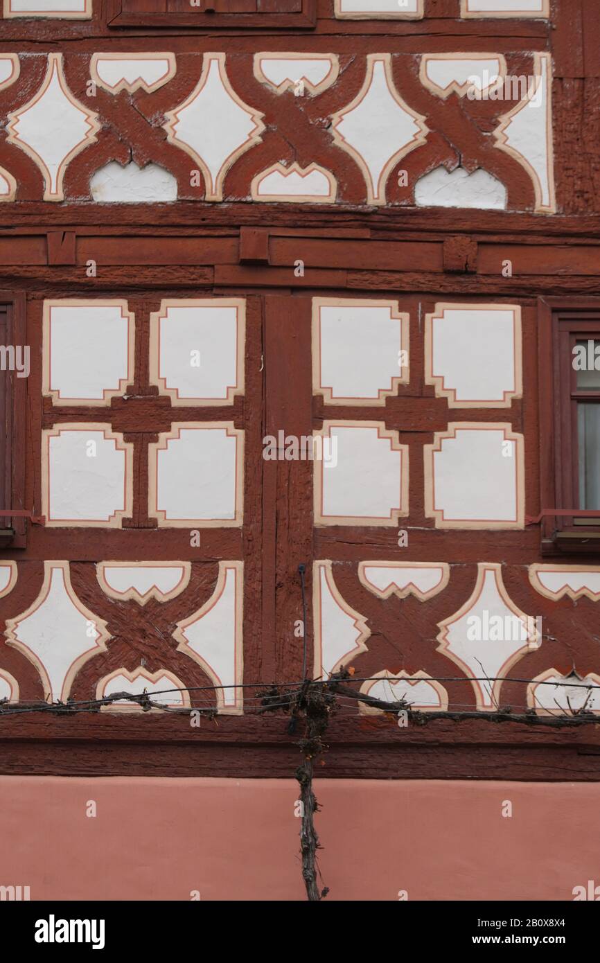 Stadtbilder Fachwerkfassade Prichsenstadt 2019 Stock Photo