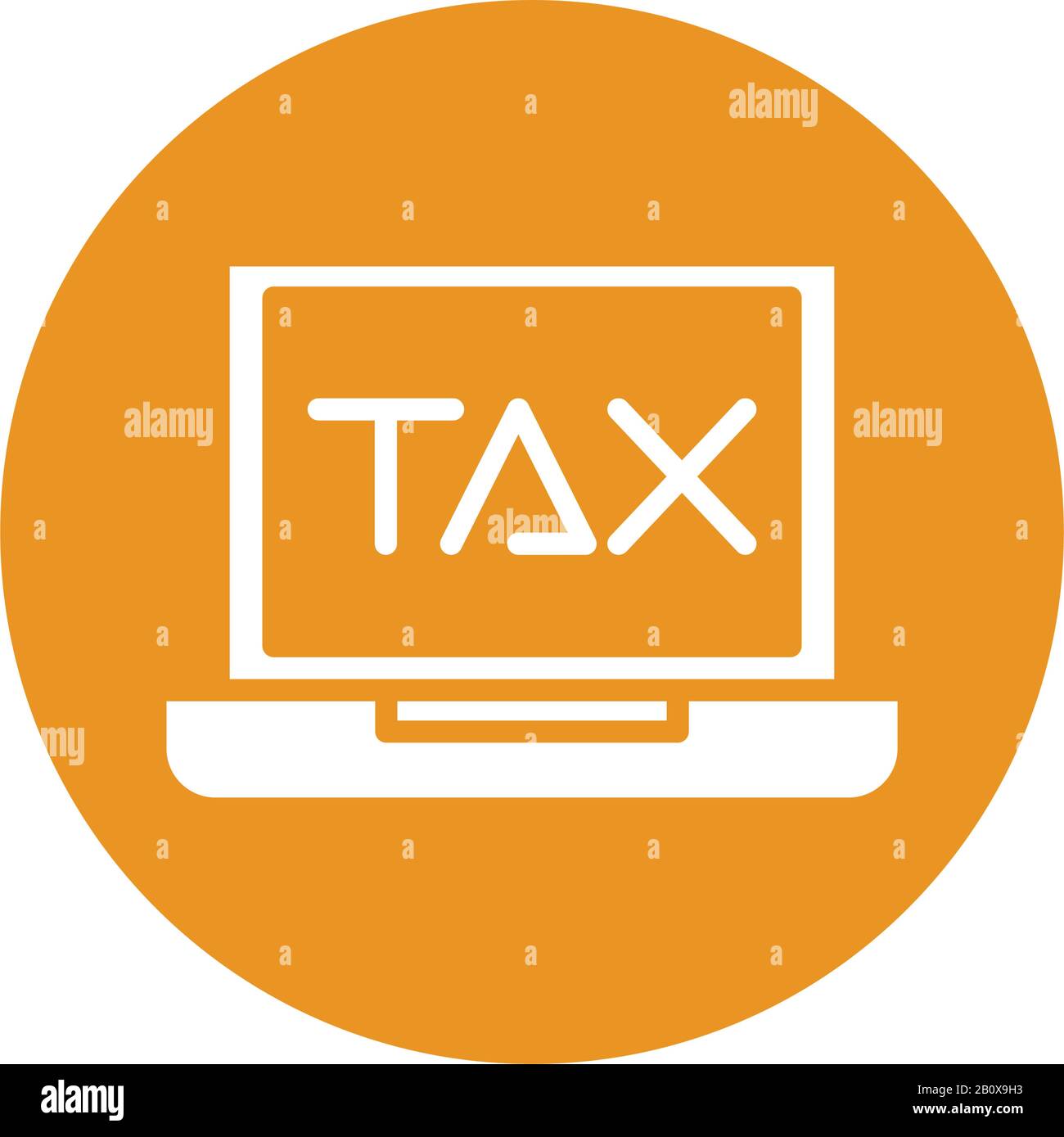 laptop with tax obligation ebusiness Stock Vector