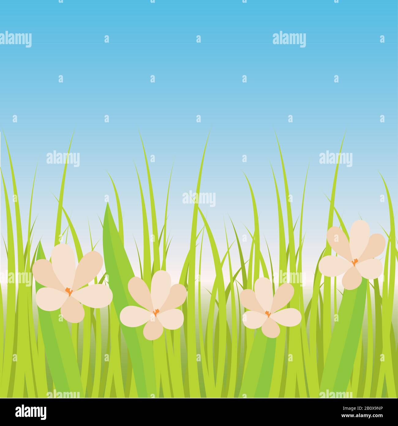 Hello spring landscape Stock Vector