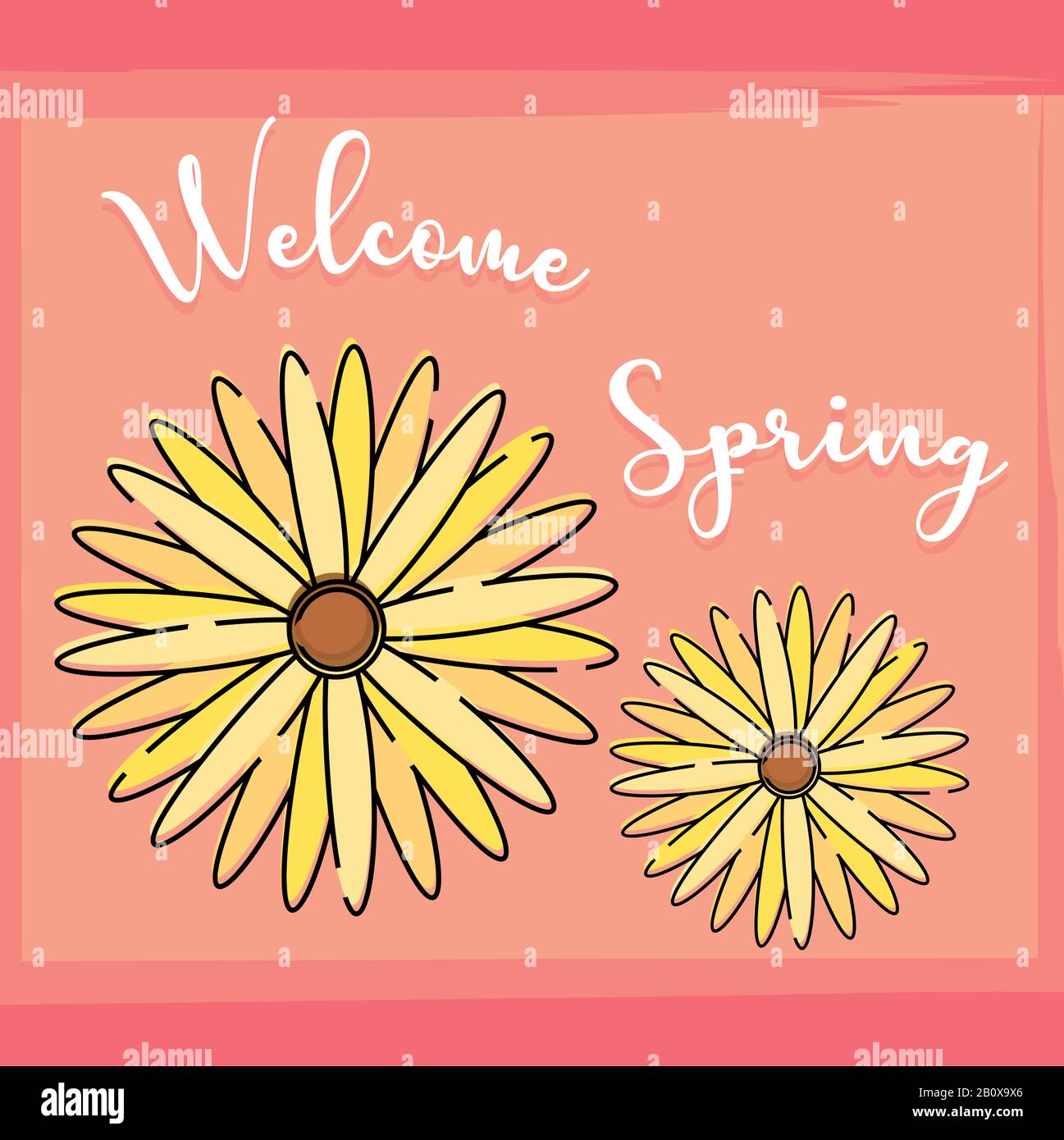 Vector welcome spring background Stock Vector Images - Alamy