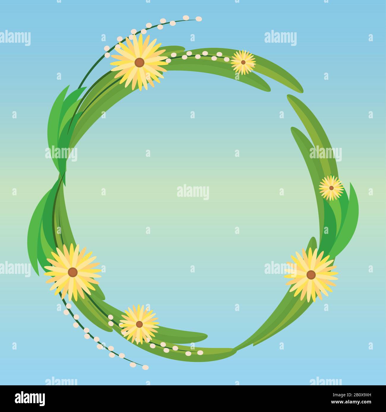 Floral frame over a colored background Stock Vector