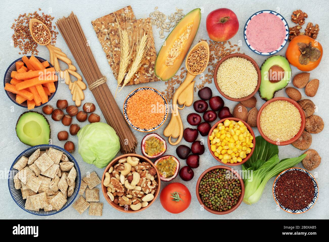 High fibre health food with a large variety of foods high in