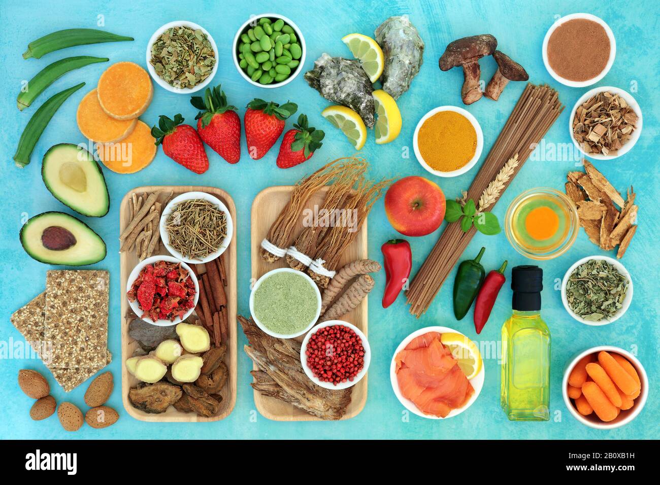 Healthy super food for fitness with foods high in antioxidants