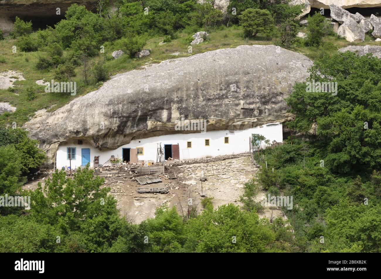 Uspensky cave monastery, Bachchyssaraj, Crimea, Ukraine, Eastern Europe, Stock Photo