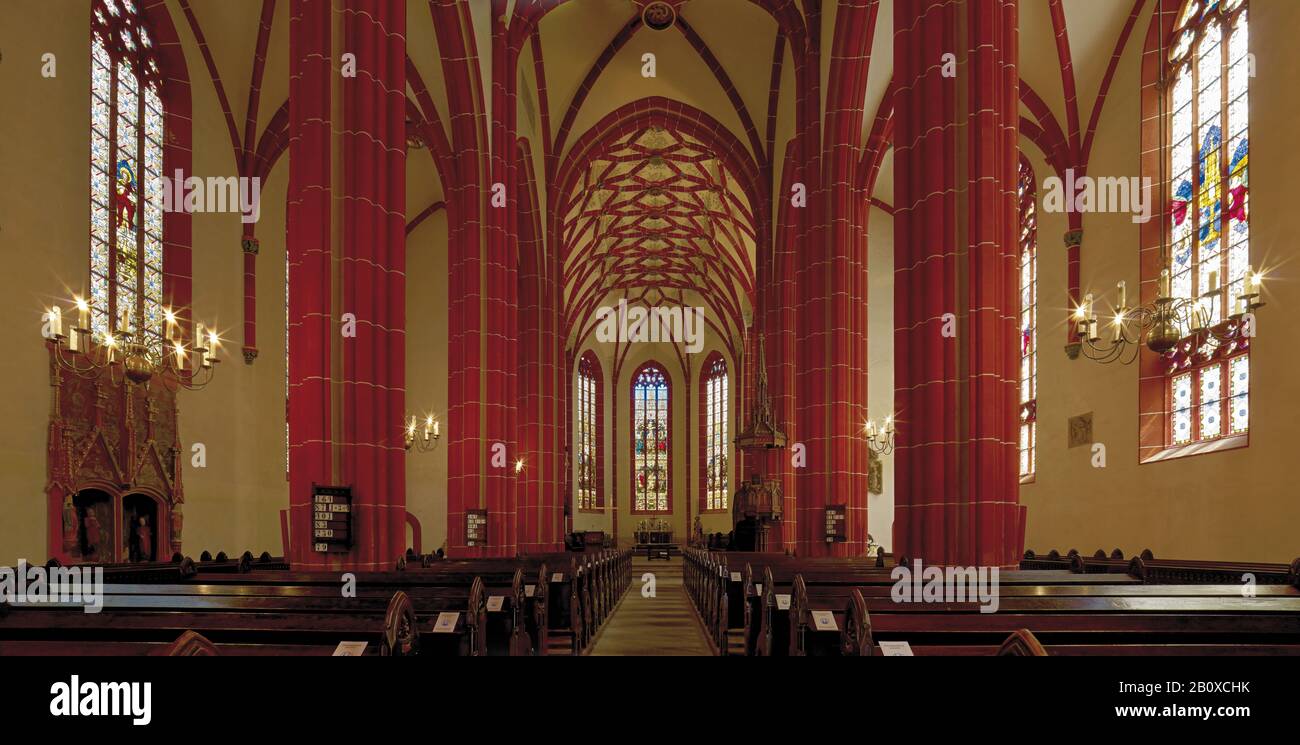 Interior of the Johanneskirche, Saalfeld, Saalfeld-Rudolstadt, Thuringia, Germany Stock Photo