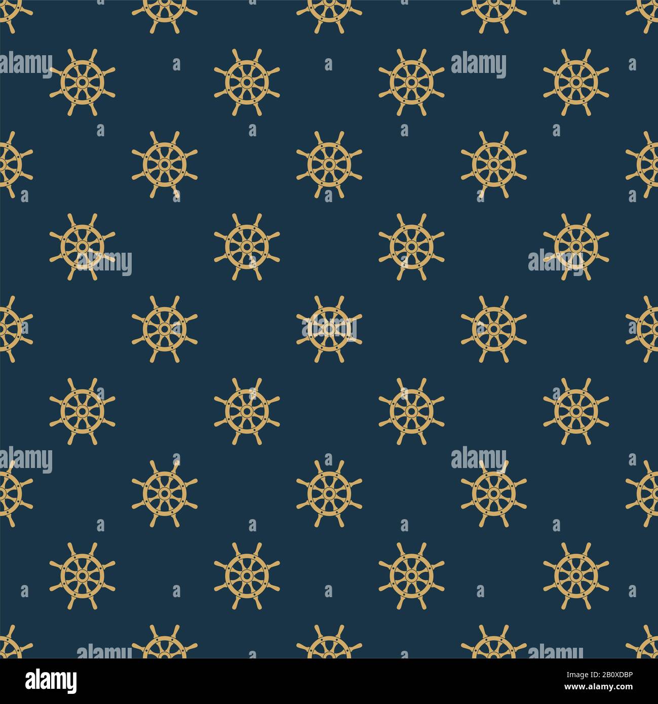 Ship helm vector seamless pattern. Helm, steering wheel seamless