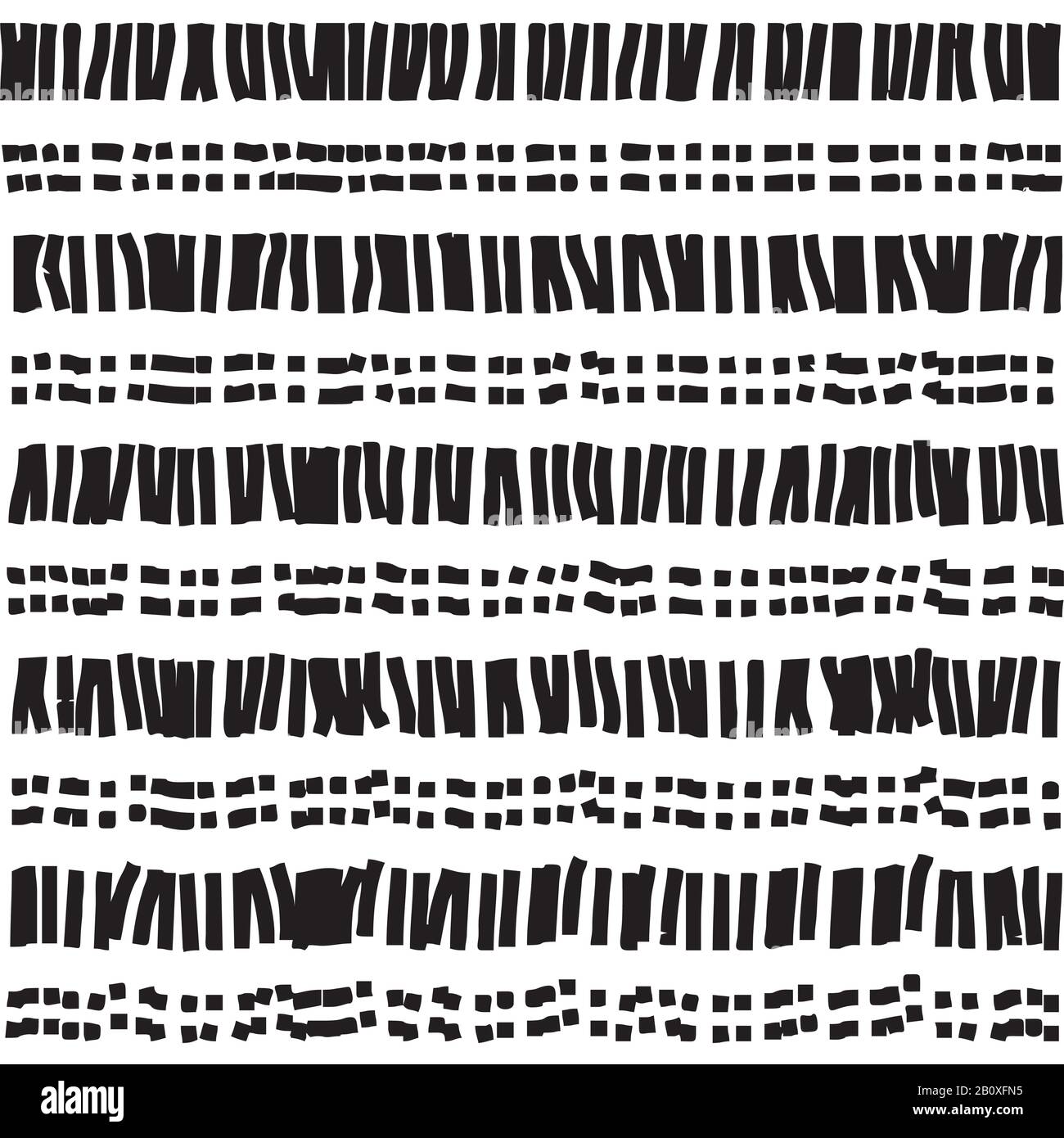 Dotted and dashed seamless pattern. Abstract seamless texture in black and white colors. Vector illustration in EPS8 format, pattern swatch include. Stock Vector