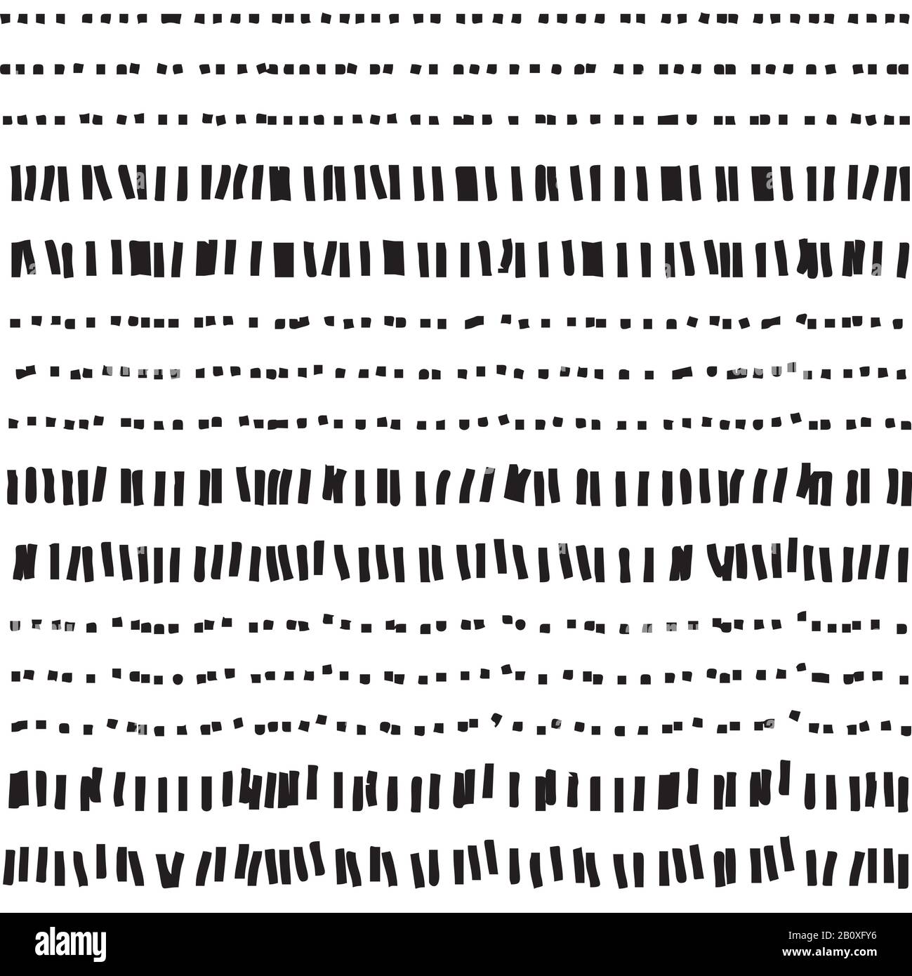 Dotted and dashed seamless pattern. Abstract seamless texture in black and white colors. Vector illustration in EPS8 format, pattern swatch include. Stock Vector