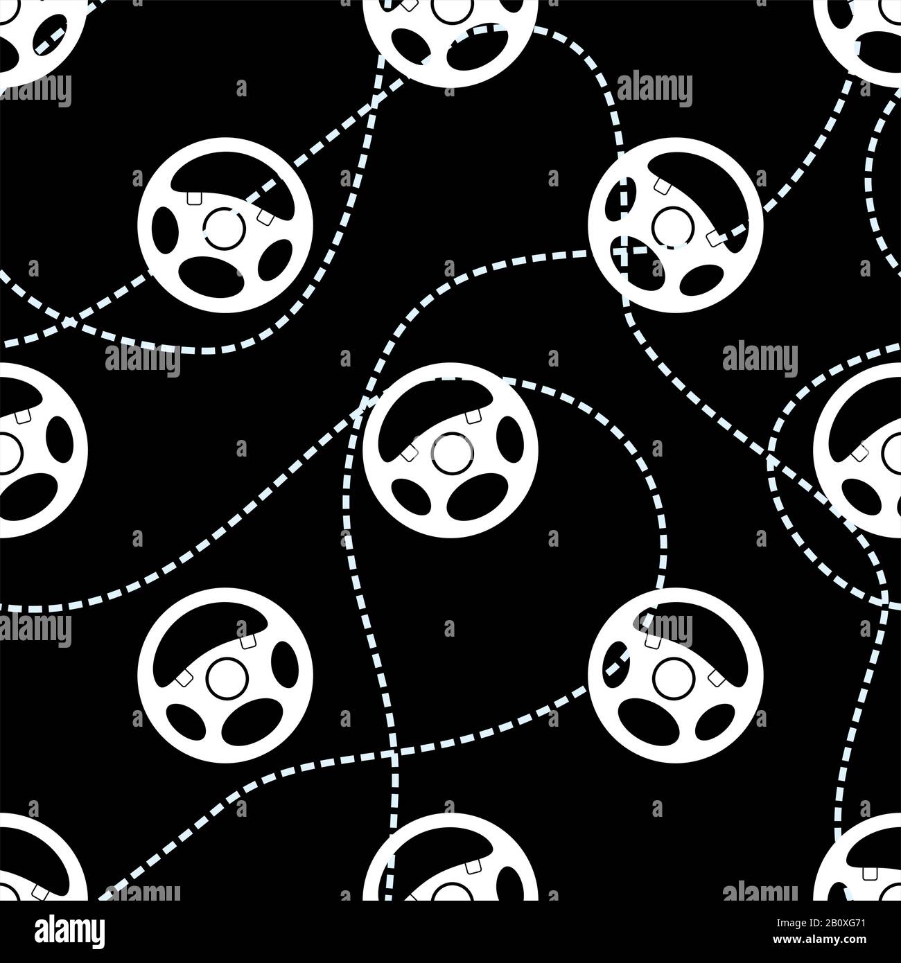 Car steering wheel seamless pattern. Automobile steering wheel seamless