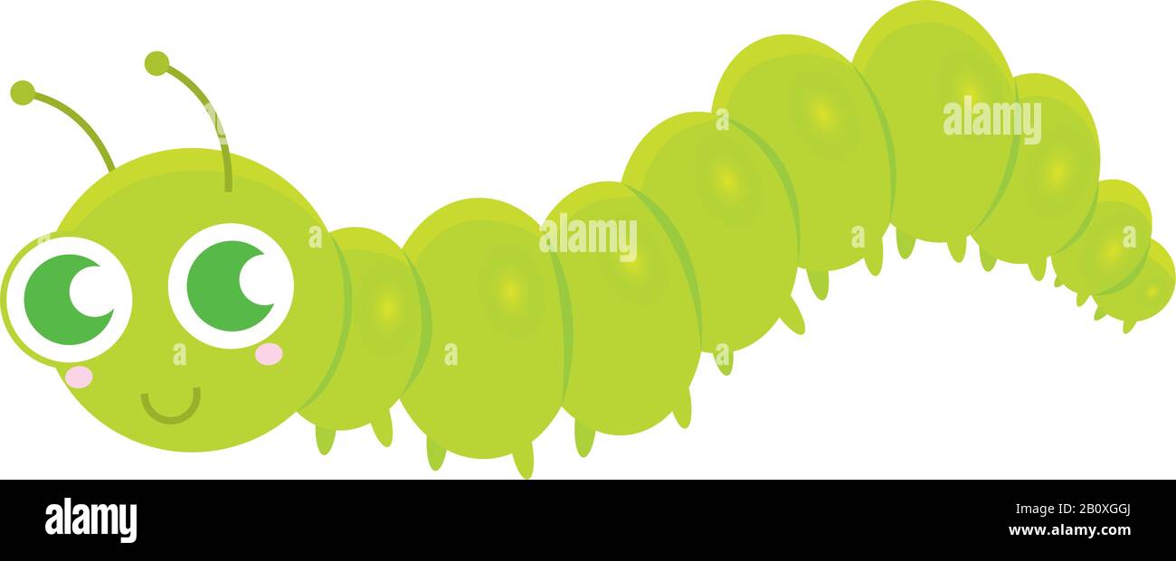 Isolated cute worm cartoon Stock Vector