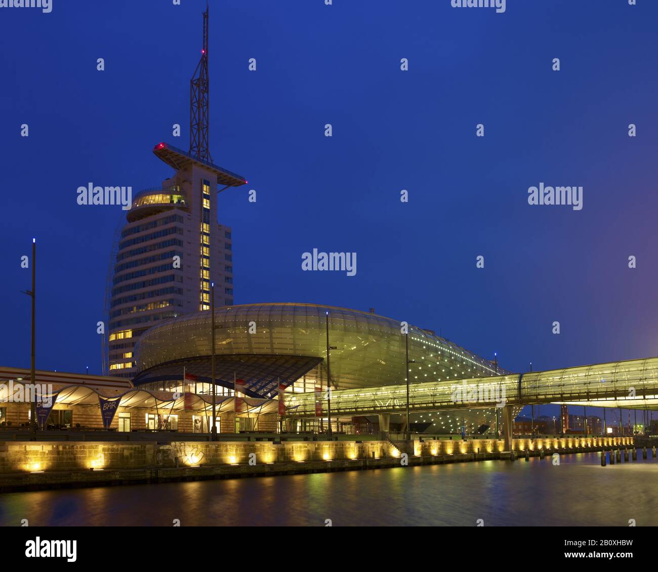 Atlantic Hotel Sail City and Klimahaus in Bremerhaven, Bremen, Germany Stock Photo