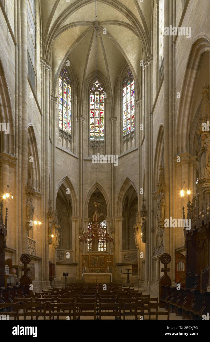 Gothic choir in St. Stephen's Cathedral and St. Sixtus, Halberstadt, Saxony-Anhalt, Germany, Stock Photo