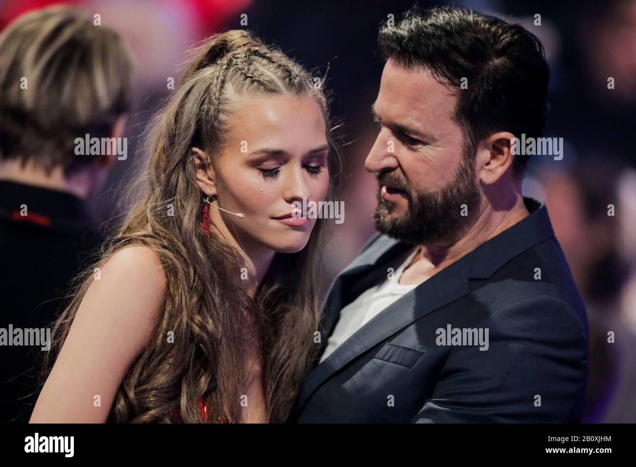 Cologne Germany 21st Feb 2020 Laura Muller Tv Personality And Michael Wendler Singer Talk To Each