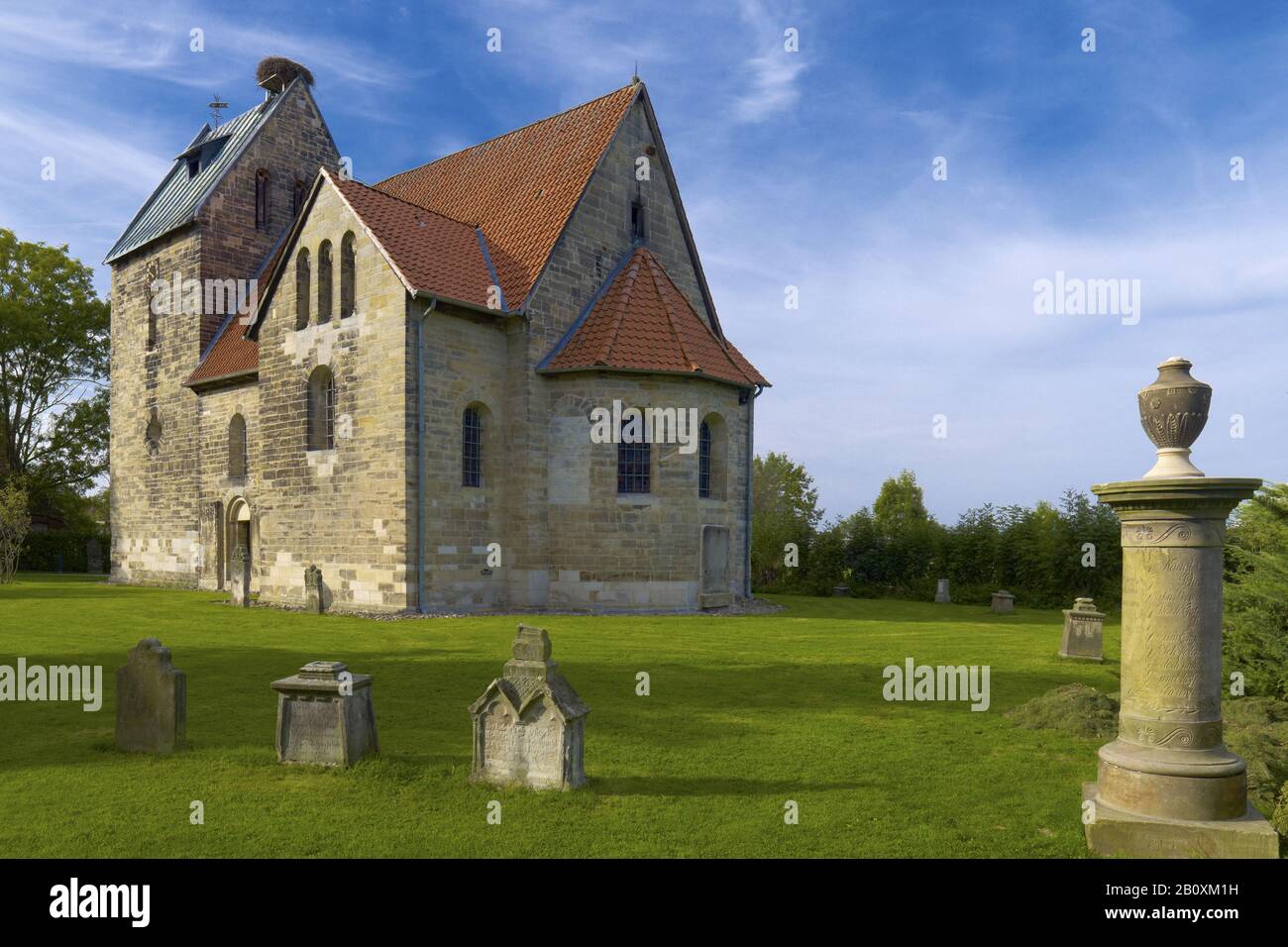 Romanesque Sigwardskirche in Idensen / Wunstorf, Hanover District, Lower Saxony, Germany, Stock Photo