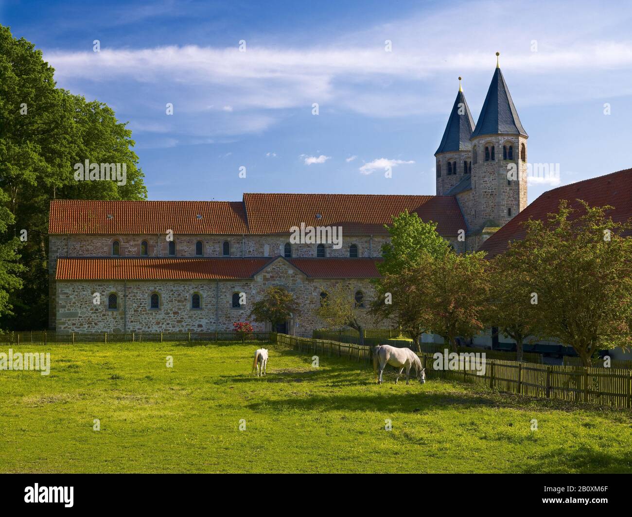 Benedictine monastery Bursfelde, district of Hann. Münden, Lower Saxony, Germany, Stock Photo