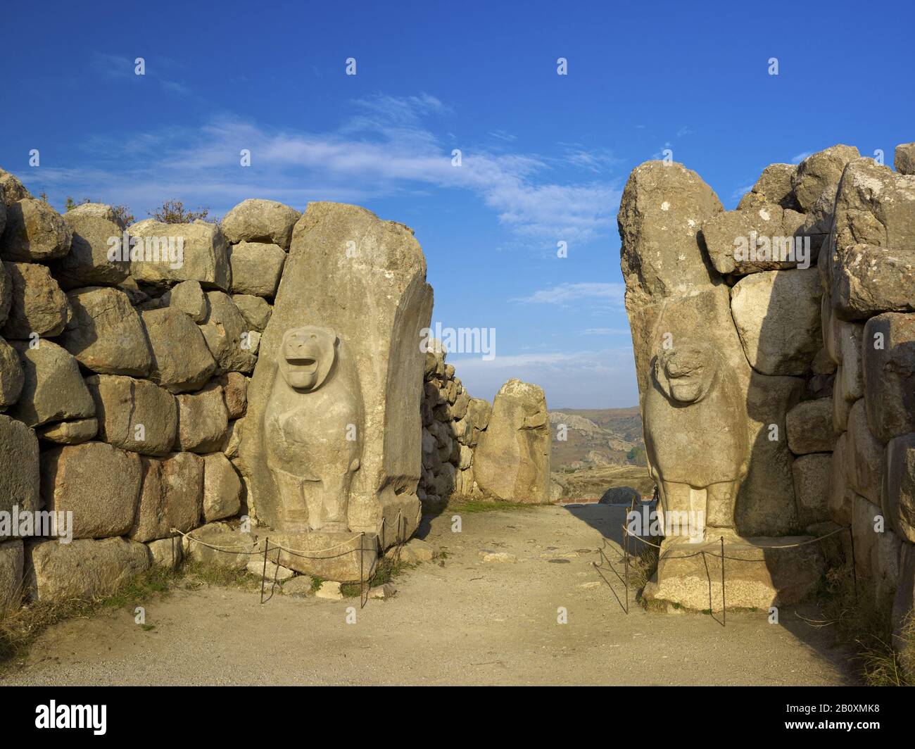 Lion Gate, Hattusha, Hittite capital, Bogazkale, Central Anatolia, Turkey, Stock Photo
