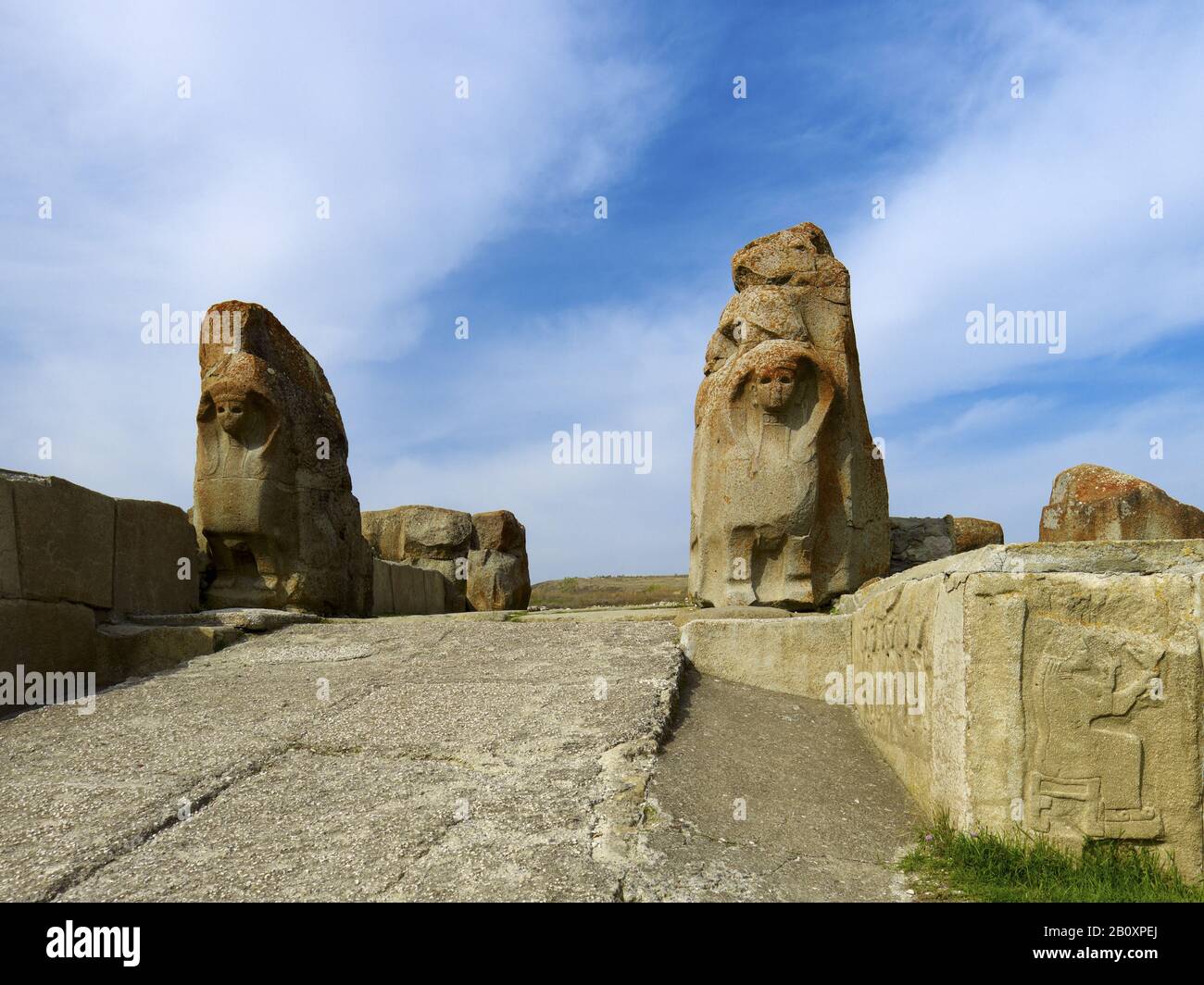 Sphingentor, Alaca Höyük, Hittite City, Central Anatolia, Turkey, Stock Photo