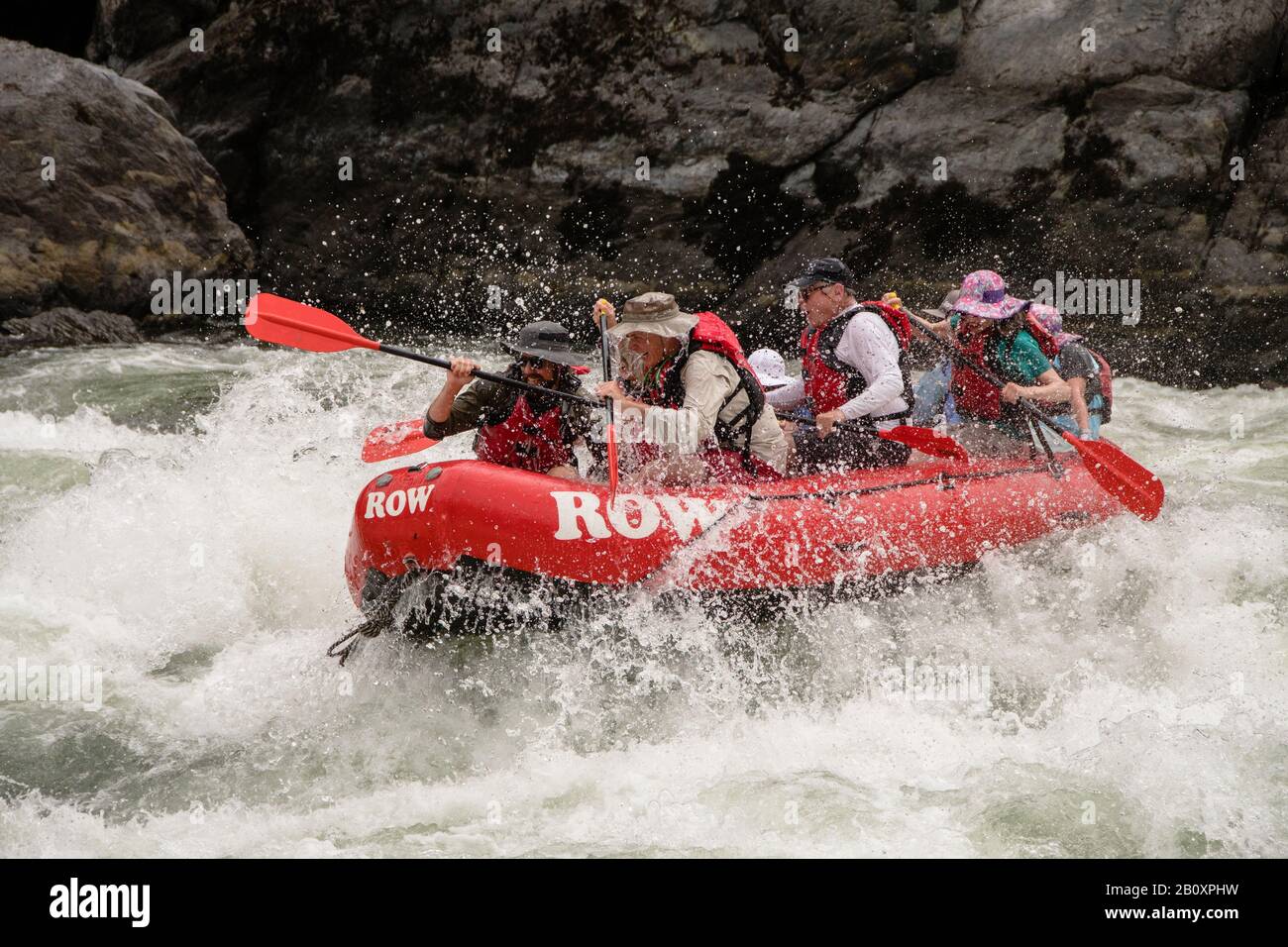 Whitewater rafting on the Snake River through Hells Canyon with ROW Adventures. Stock Photo