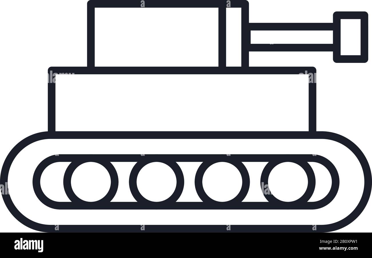 tank military force line and fill style icon Stock Vector Image & Art ...
