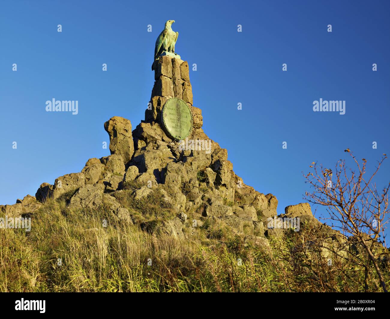 Aviation monument on the Wasserkuppe, Hohe Rhön, Fulda district, Hesse, Germany, Stock Photo