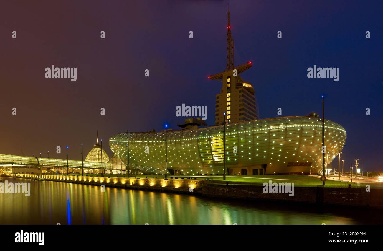 Atlantic Hotel Sail City and Klimahaus in Bremerhaven, Bremen, Germany Stock Photo