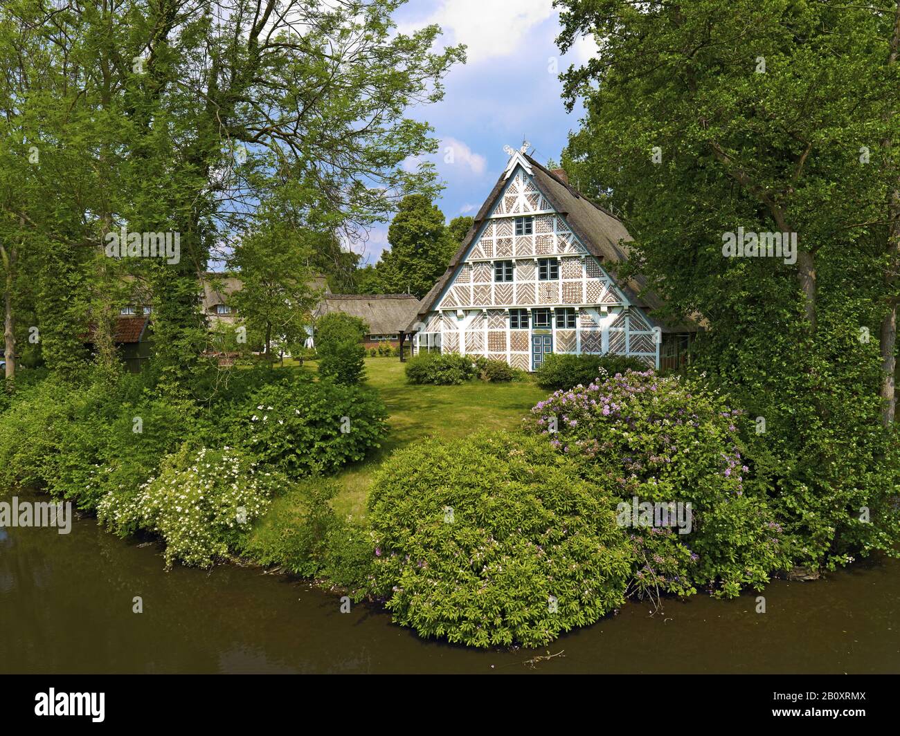 Open air museum on the island, Hanseatic city of Stade, Lower Saxony, Germany, Stock Photo