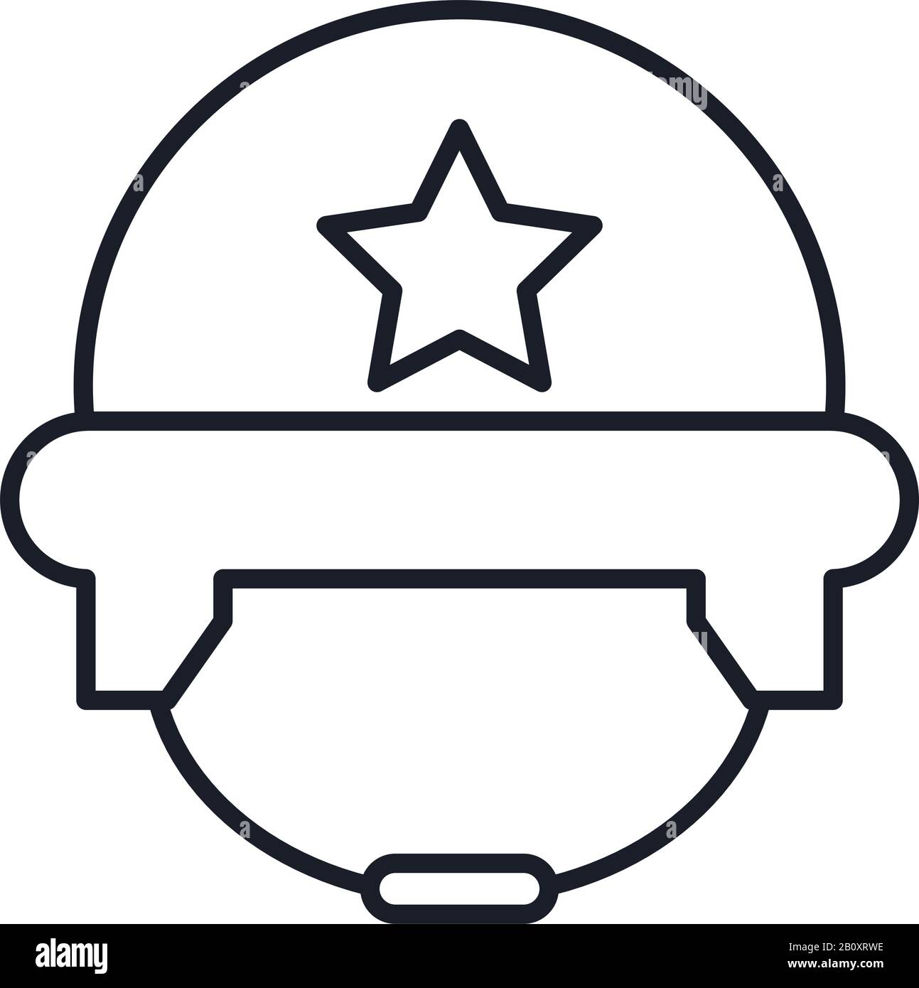 military force helmet line and fill style icon Stock Vector Image & Art ...