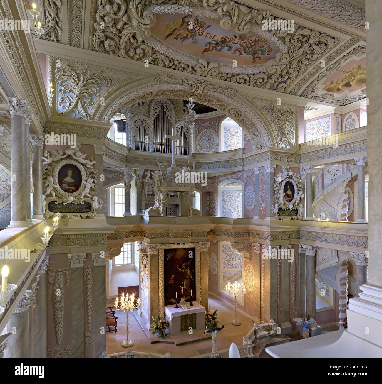 Interior view of the castle church in Eisenberg, Thuringia, Germany, Stock Photo