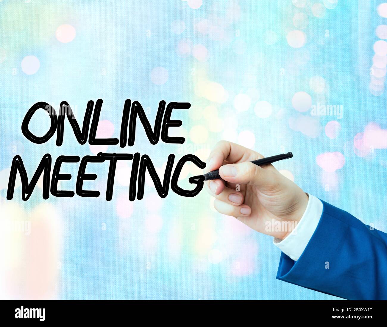 Word writing text Online Meeting. Business photo showcasing a