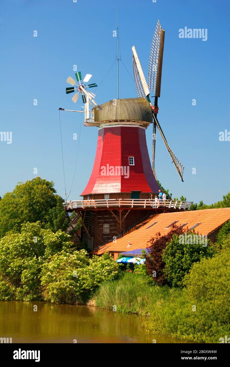 windmill of Greetsiel, Germany, Lower Saxony, East Frisia, Greetsiel Stock Photo
