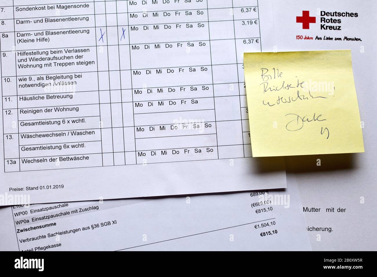 ambulant care contract, Germany Stock Photo