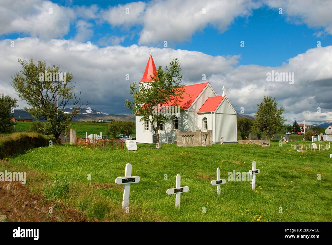 church of Glaumbaer, Iceland, Glaumbaer Stock Photo
