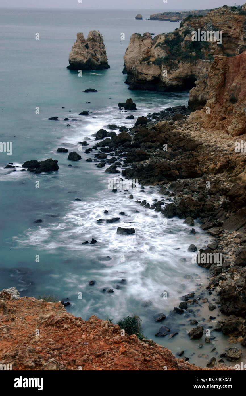 coastal landscape at Algarve, Portugal, Algarve Stock Photo