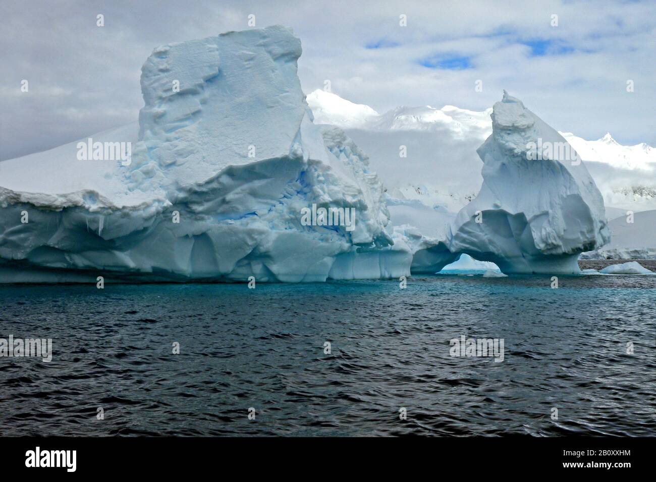icebergs at Port Lockroy, Antarctica, Wiencke-Insel, Palmer-Archipel Stock Photo