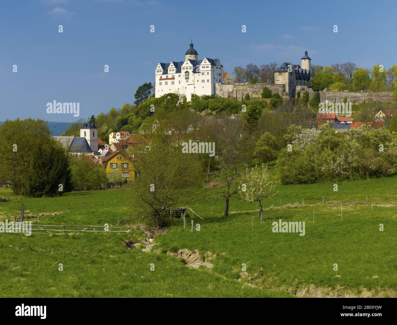 Ranis castle near Pößneck, Saale-Orla district, Thuringia, Germany, Stock Photo