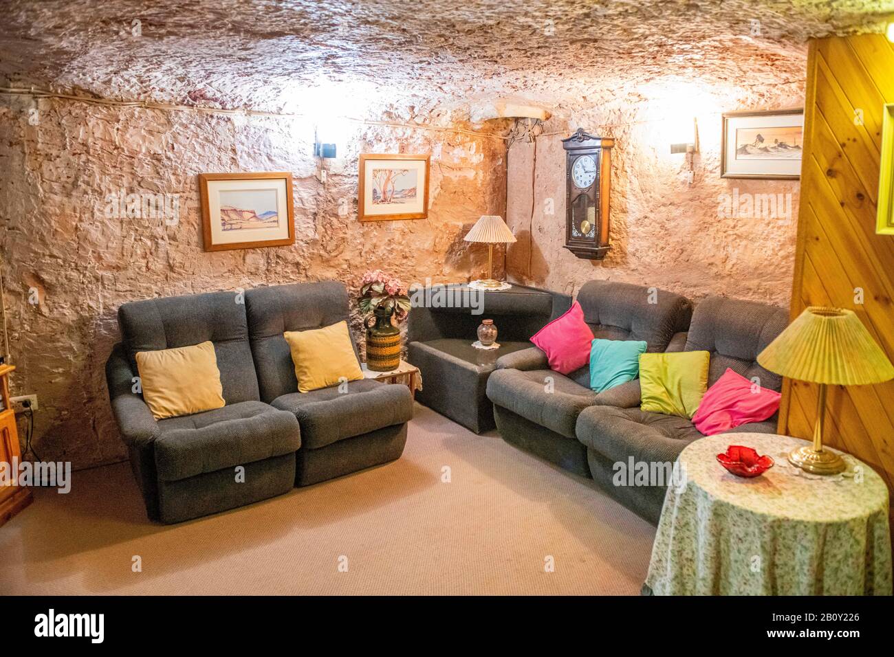 Faye's Underground Home in Coober Pedy, South Australia. Stock Photo