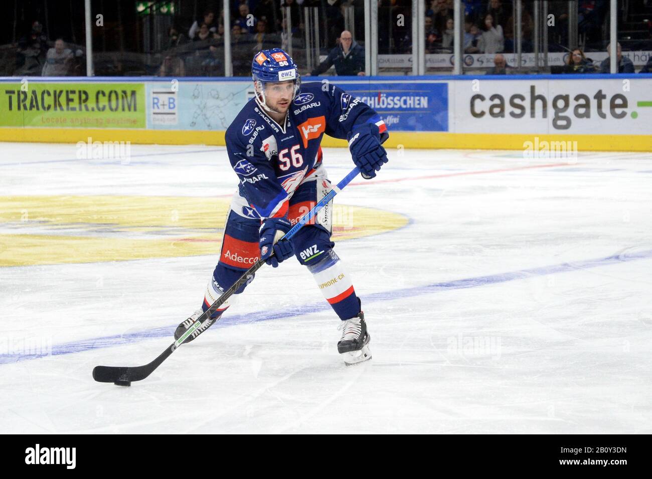 21.2.2020, Zürich, Hallenstadion, NL: ZSC Lions - HC Ambrì Piotta, defender Maxim Noreau (ZSC)ZSC plays at home vs HC Ambri-Piotta for one of the last home game in NLA regular season 2020. ZSC Lions Zurich host HC Ambri Piotta. Lions won 3-1 after a hard game. (Photo by Sergio Brunetti/Pacific Press) Stock Photo