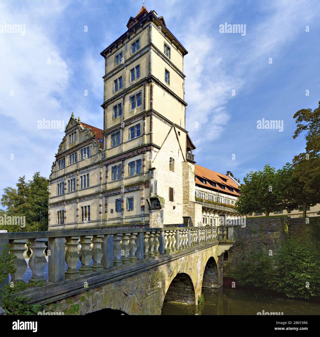 Brake Castle near Lemgo, East Westphalia-Lippe, North Rhine-Westphalia, Germany, Stock Photo