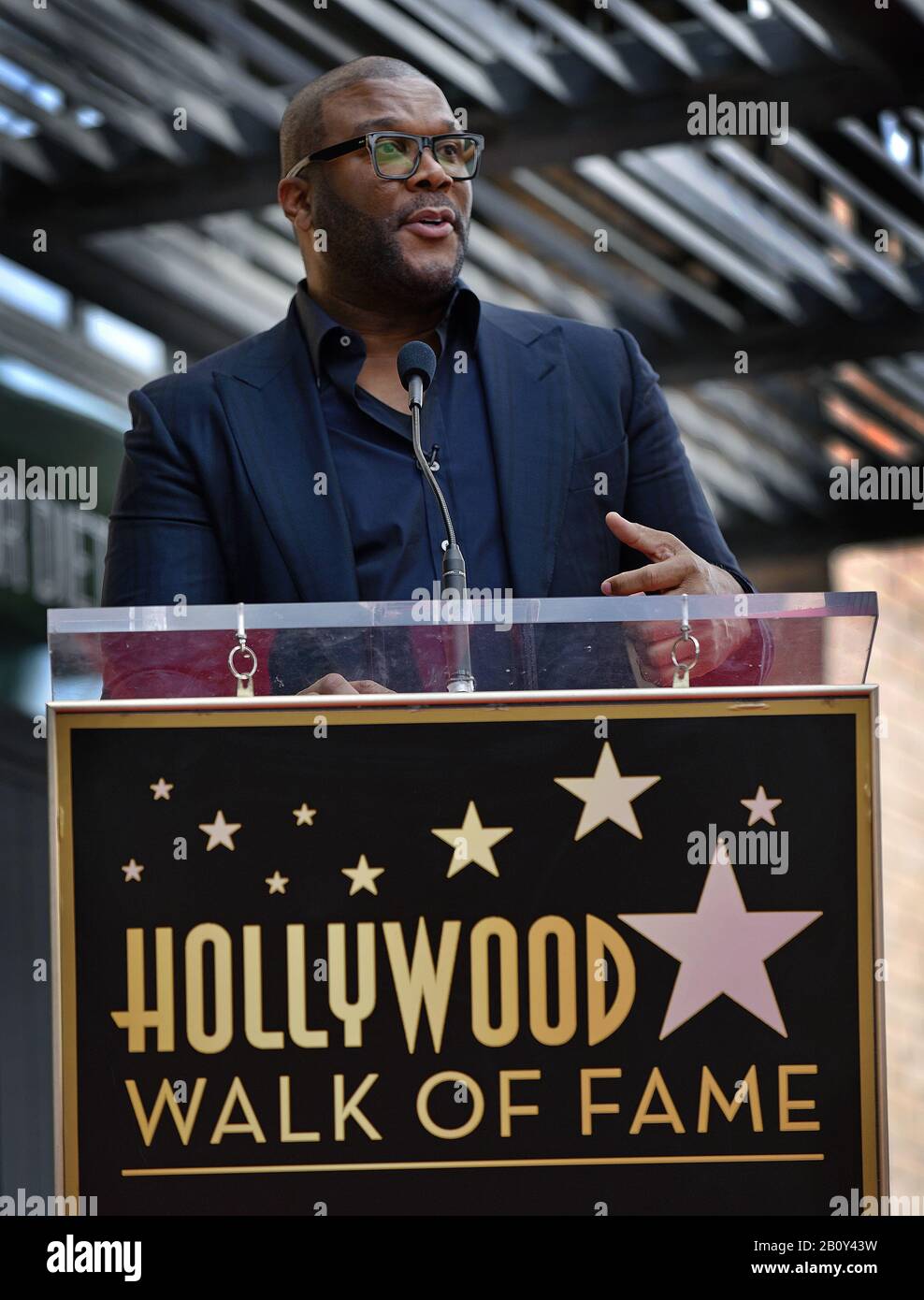 Los Angeles, United States. 21st Feb, 2020. Tyler Perry attends the star unveiling ceremony honoring Dr. Phil McGraw with the 2,688th star on the Hollywood Walk of Fame in Los Angeles, California on February 21, 2020. Photo by Chris Chew/UPI Credit: UPI/Alamy Live News Stock Photo
