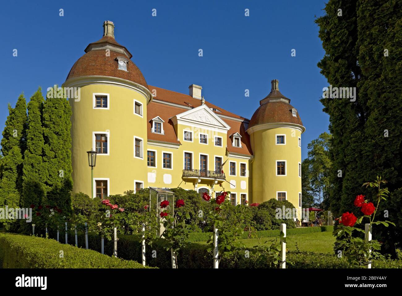 Milkel Castle, Upper Lusatia, Saxony, Germany, Stock Photo