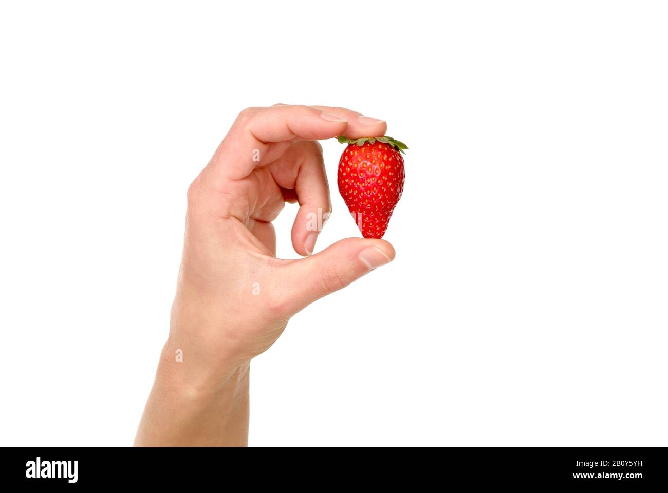 Young woman with strawberries Stock Photo