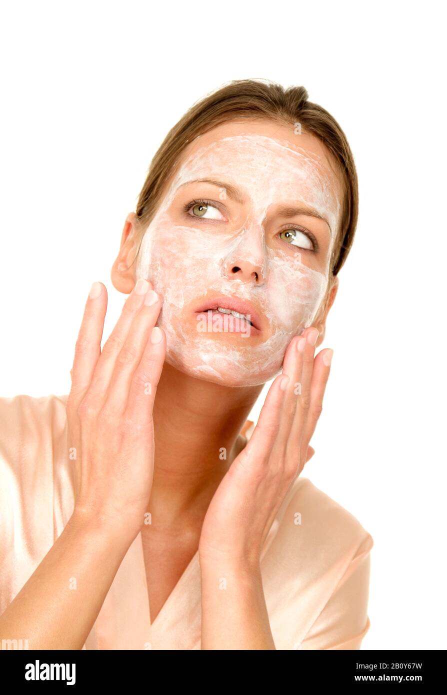 Woman bath robe cream hi-res stock photography and images - Alamy
