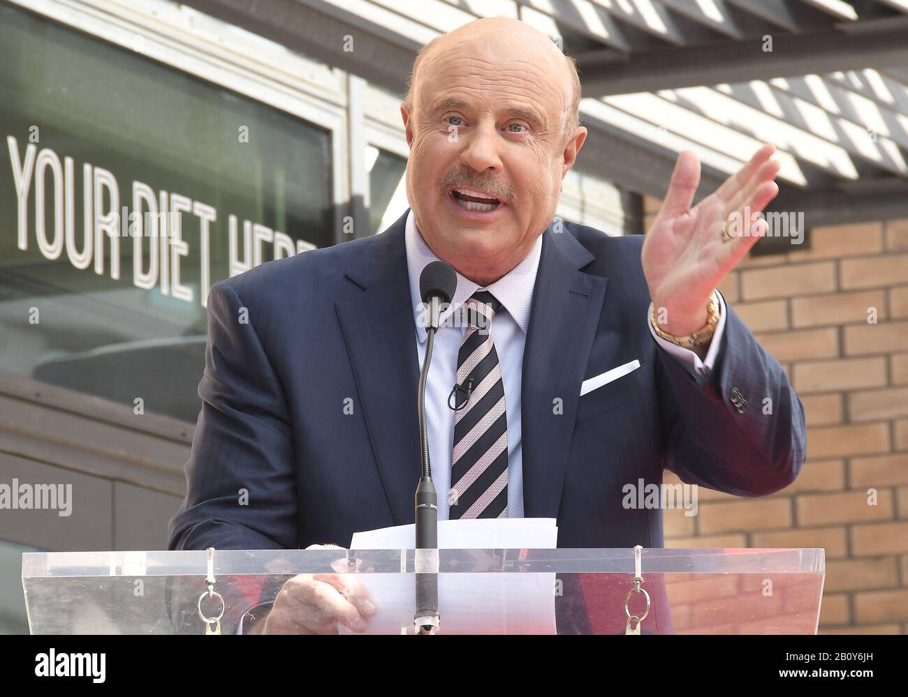 Dr. Phil McGraw Honored With Star On The Hollywood Walk Of Fame Ceremony held in front of the Eastown Development in Hollywood, CA on Friday, February 21, 2020 (Photo By Sthanlee B. Mirador/Sipa USA) Stock Photo