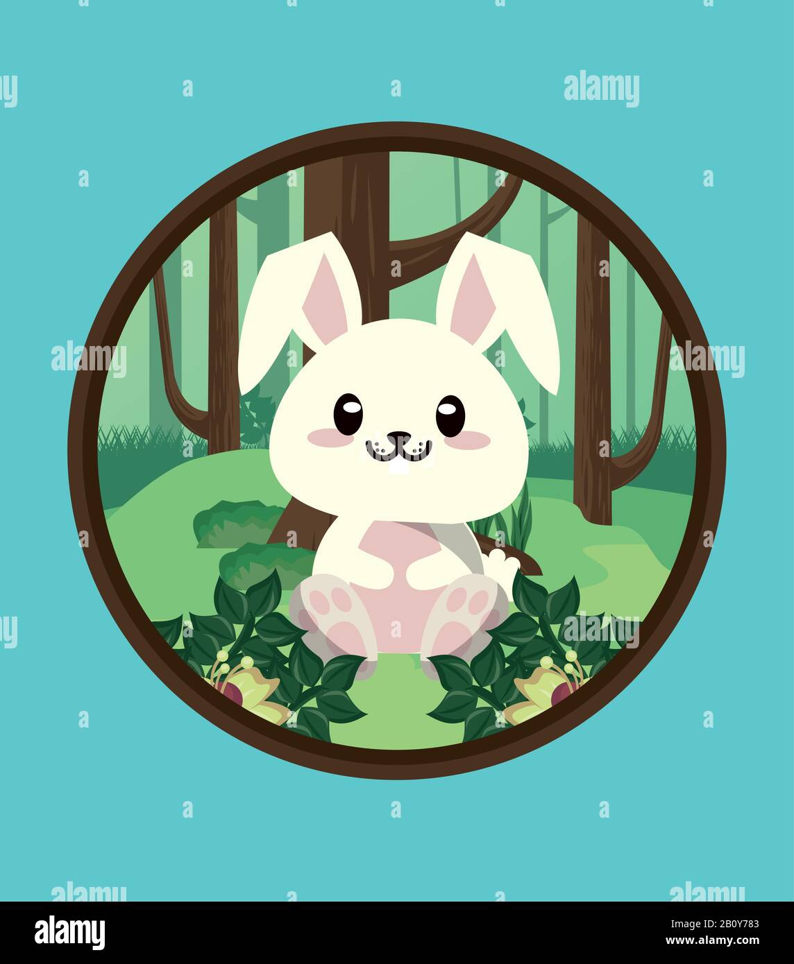 cute rabbit farm animal character Stock Vector Image & Art - Alamy