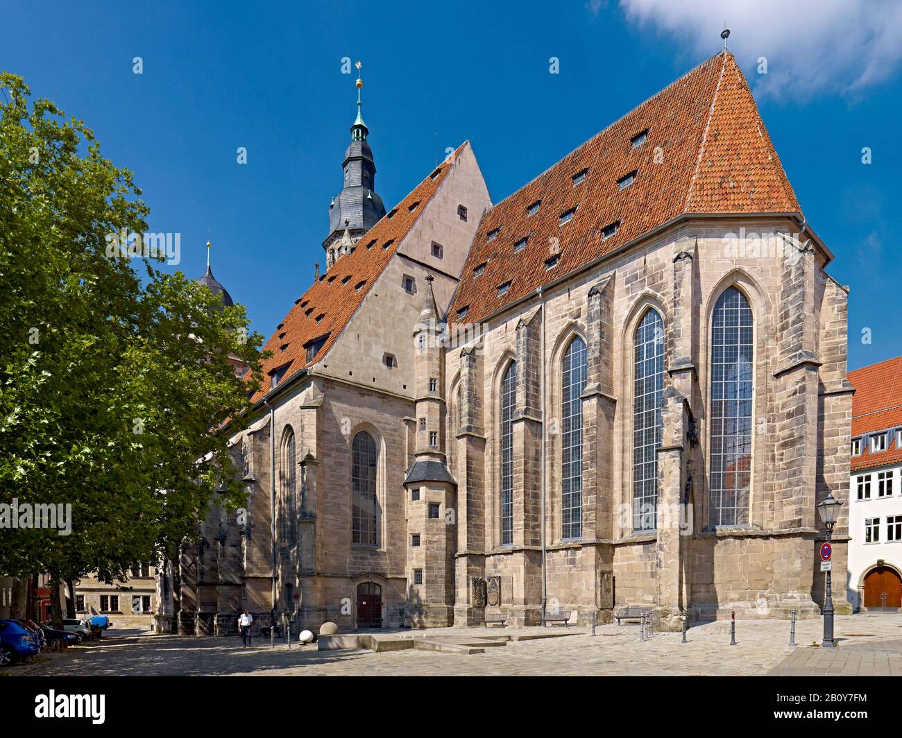 Stadtkirche St. Moriz in Coburg, Upper Franconia, Bavaria, Germany, Stock Photo