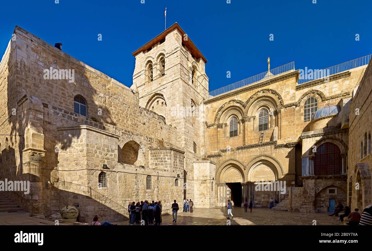 Church of the Holy Sepulcher at Calvary in the old city of Jerusalem, Israel, Stock Photo